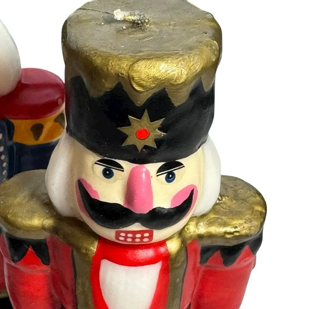 Vintage Nutcracker Christmas Wax Candles - 3 Nutcracker Soldiers Holiday Decor